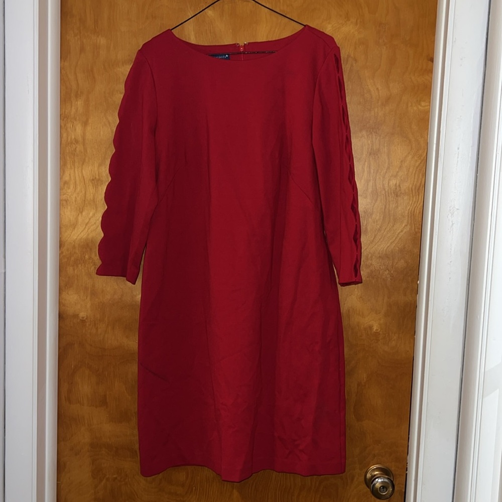 Talbots Red Long Sleeve Dress